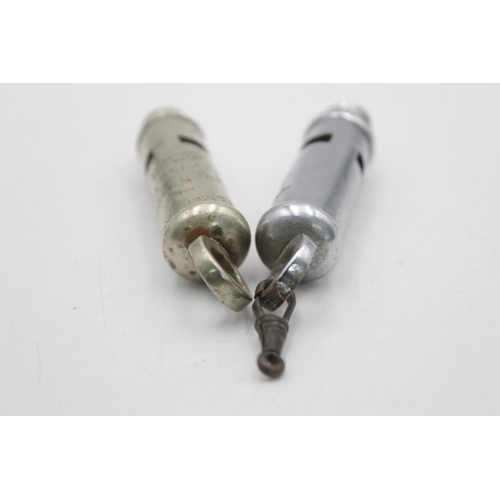 59 - 2 x Vintage WHISTLES Working Inc Hudson Metropolitan, Mitchell Manchester Police