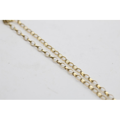 6 - 9ct gold vintage wishbone ring hand harness chain (2.1g)