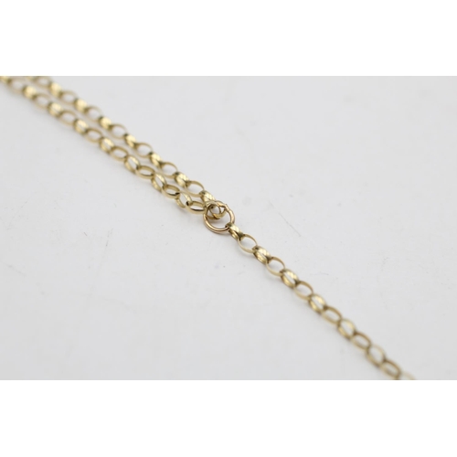 6 - 9ct gold vintage wishbone ring hand harness chain (2.1g)