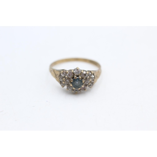 20 - 9ct gold vintage topaz and clear gemstone dress ring (2.3g) Size P