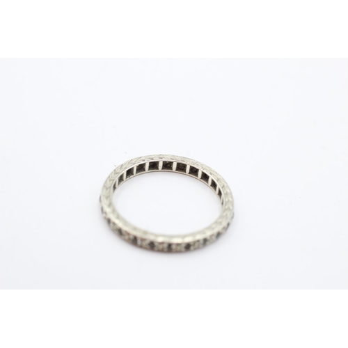 22 - 9ct white gold antique spinel eternity ring, as seen (2.4g) size O