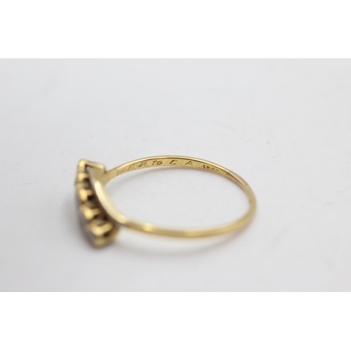 27 - 18ct gold vintage diamond five stone bypass ring (1.8g) size P