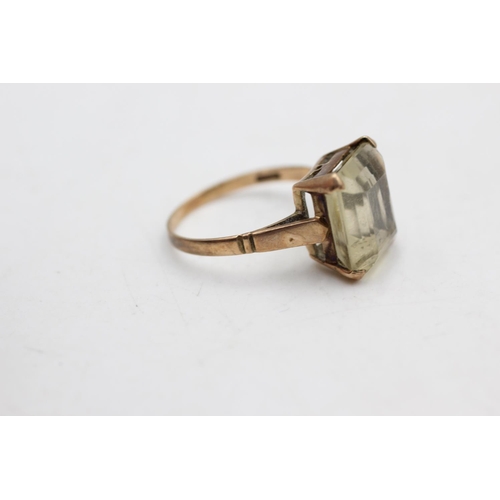 46 - 9ct gold vintage citrine cocktail ring (2.7g) size L