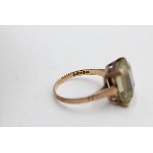 46 - 9ct gold vintage citrine cocktail ring (2.7g) size L