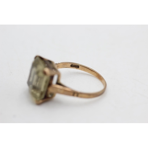 46 - 9ct gold vintage citrine cocktail ring (2.7g) size L