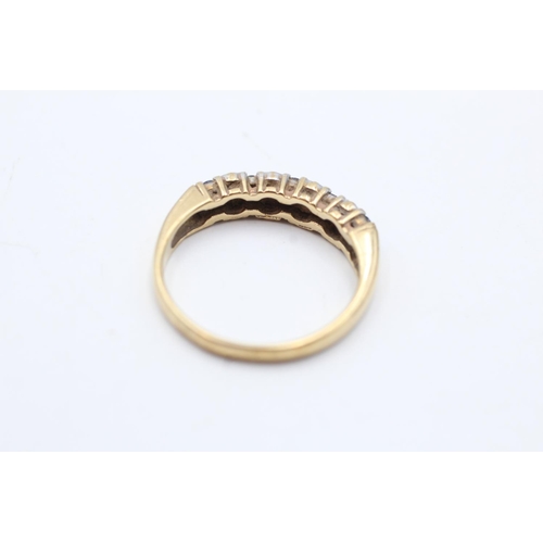 48 - 9ct gold vintage diamond and sapphire pave dress ring (2.2g) Size N