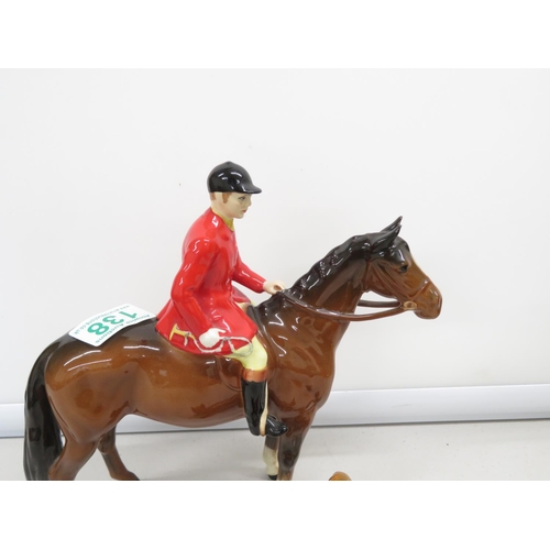 138 - Royal Doulton Huntsman red jacket in perfect condition with fox and hound