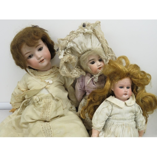 150 - 3x porcelain German dolls