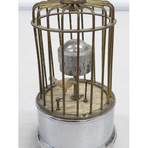 166 - Automaton bird in cage clock 4.5