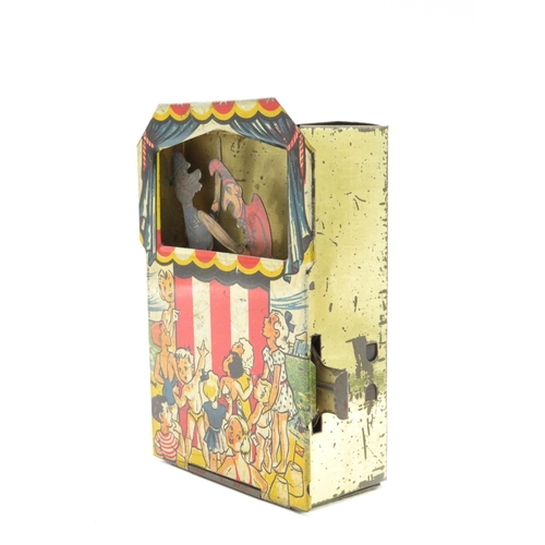 171 - Tin plate automated Punch and Judy money box