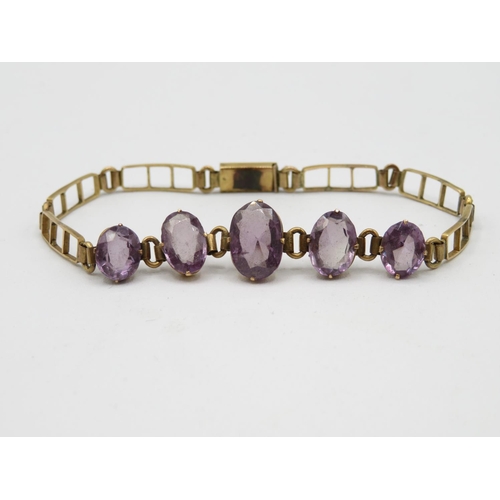 193 - Antique gold bracelet with colour change sapphires tested for 9ct gold  7.8g