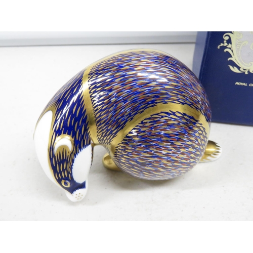 235 - Boxed Royal Crown Derby Badger