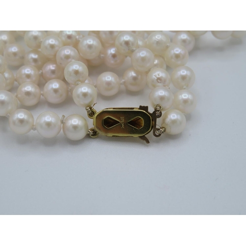 25 - 9ct gold set of double pearls