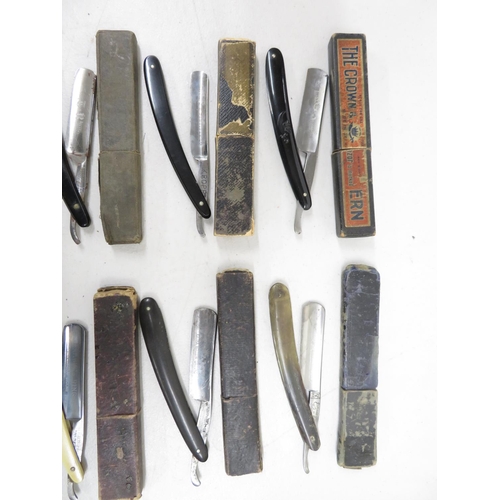 267 - 8x etched blade cutthroat razors