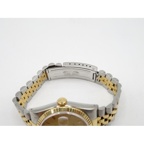 290 - Gent's Datejust Bimetal Rolex with champagne dial in very good condition fully Rolex certified with ... 