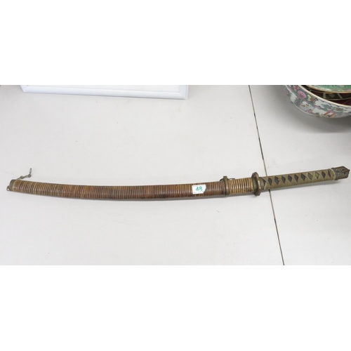 48 - Samurai sword original antique with bamboo scabbard