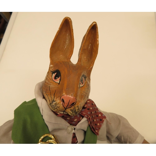 56 - 2' tall papier mache head rabbit dressed in Gentleman's attire