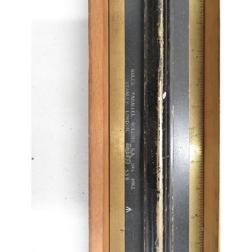 82 - Stanley parallel rolling ruler marked with Military mark boxed