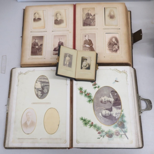 84 - 3x Victorian photo albums with photos - 2x large and 1x small