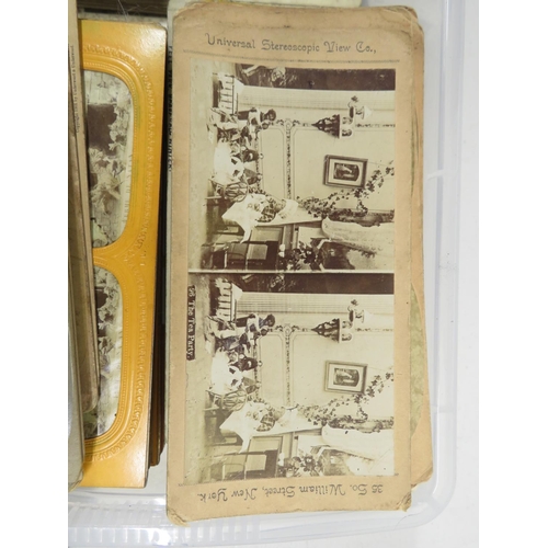 88 - 2x stereo viewers with huge collection of viewing cards including military cards