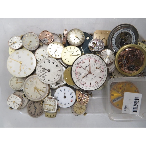 96 - Collection of Rolex, Tudor and Omega watch movements and dials