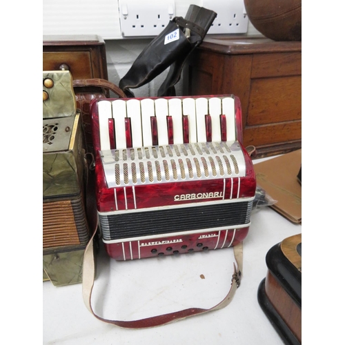 104 - Carbonari small accordion along with Galotta child's accordion