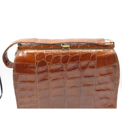 105 - Ladies' alligator skin handbag