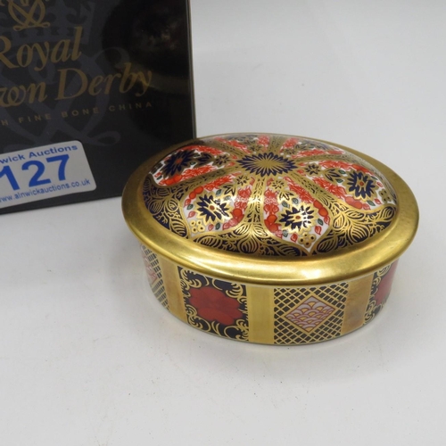 127 - Crown Derby Old Imari pin dish boxed