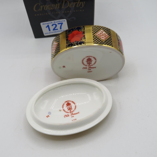 127 - Crown Derby Old Imari pin dish boxed