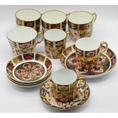 131 - Collection of 7x Royal Crown Derby Imari cups and 5x saucers