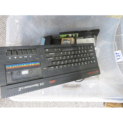 137 - Sinclair ZX Spectrum +2 with charger and games