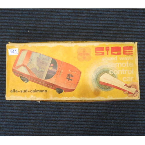 141 - Boxed SIGE Soundwaved remote controlled car Alfasud