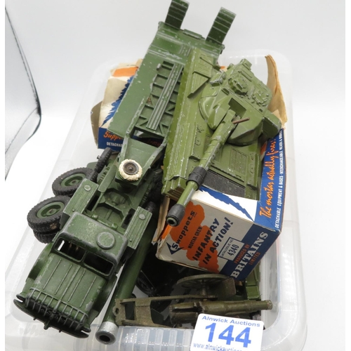 144 - Corgi, Dinky and Britains military vehicles