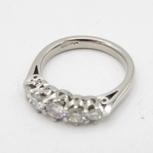 17 - Platinum and 5 stone diamond ring incredibly high quality diamonds, largest stone is 4mm down to out... 