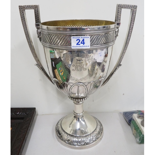 24 - Rare and very valuable Paul Storr cup  72.66oz  presented to Steeplechase for Hunters cup 1863 15