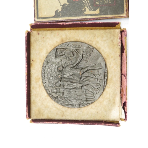 242 - RMS Lusitania medal with outer box