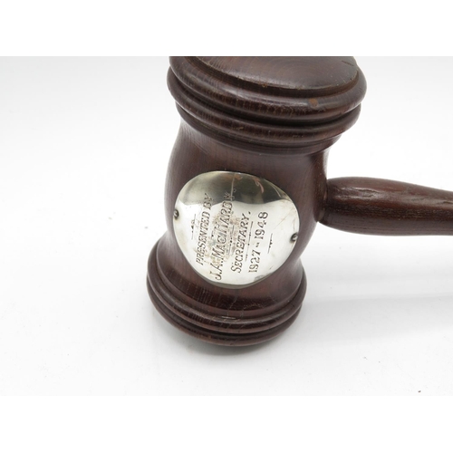 243 - Masonic gavel with silver plate