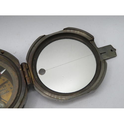 248 - PISTOR and MARTINS BERLIN compass in metal case with mirror fully working