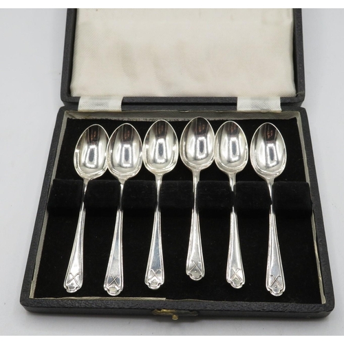 266 - Set of 6x golf silver spoons each weighing 13.5g