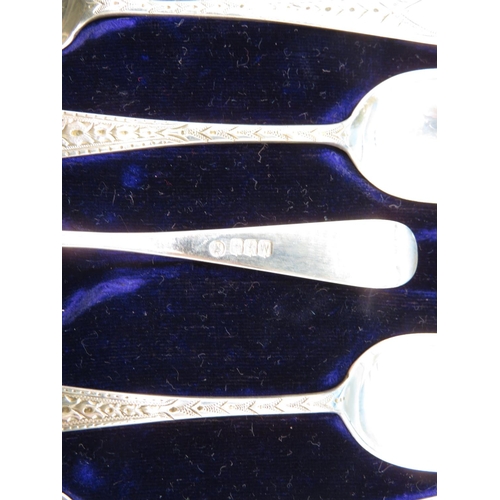 272 - Set of early silver spoons in leather box each weighing 13.5g