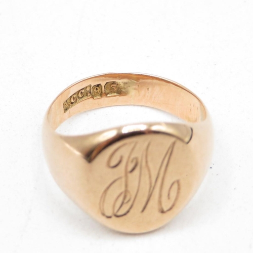 287 - 9ct gold signet ring 5.8g size N