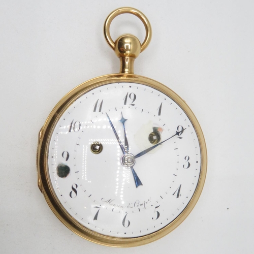 35 - Very large 18ct Georgian Circa1800 Verge pocket watch  by Meuron and Co. of Geneva with quarter repe... 