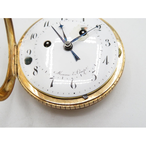 35 - Very large 18ct Georgian Circa1800 Verge pocket watch  by Meuron and Co. of Geneva with quarter repe... 