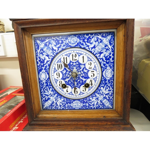 76 - Blue enamelled faced clock 18