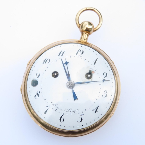 35 - Very large 18ct Georgian Circa1800 Verge pocket watch  by Meuron and Co. of Geneva with quarter repe... 