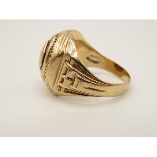 1 - Large Masonic antique gold and silver skull ring memento mori  18.3g size T