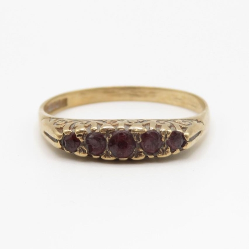 100 - 9ct gold antique garnet ring size O  as seen 2.2g
