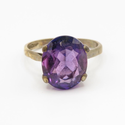 107 - 9ct gold amethyst ring size K  2.8g