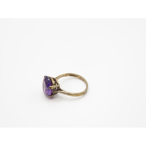 107 - 9ct gold amethyst ring size K  2.8g