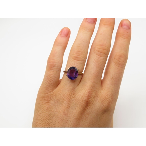 107 - 9ct gold amethyst ring size K  2.8g